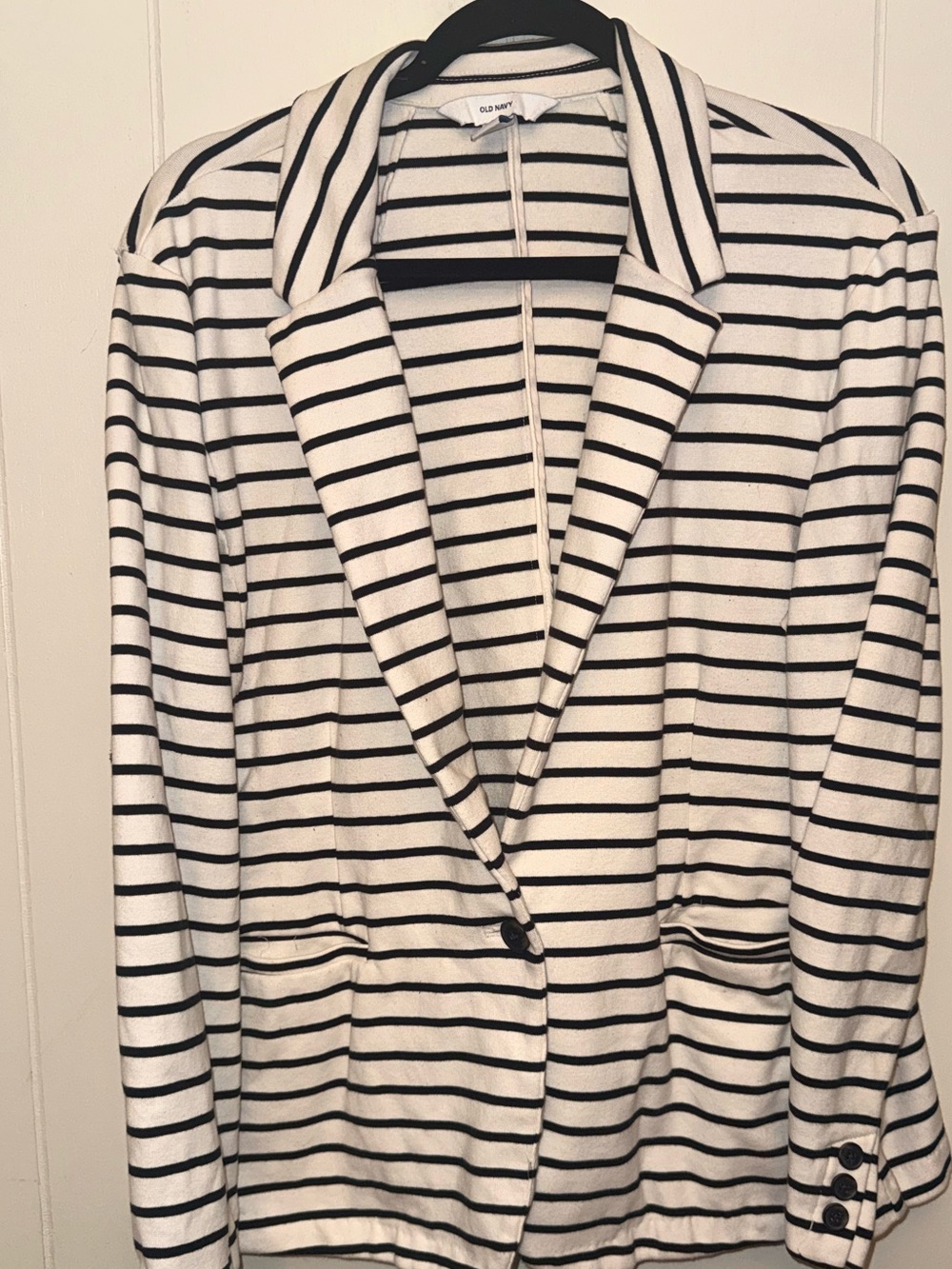 Old Navy Black & Cream Striped Women's Blazer